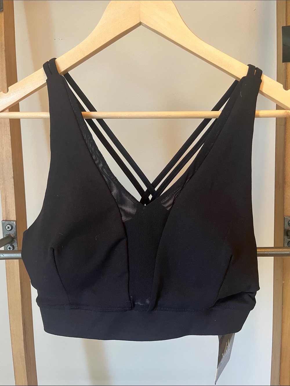 Strappy Black Yoga Bralette